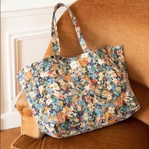 Sezane floral canvas tote bag
